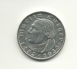 Münze Martin Luther, 1483-1933